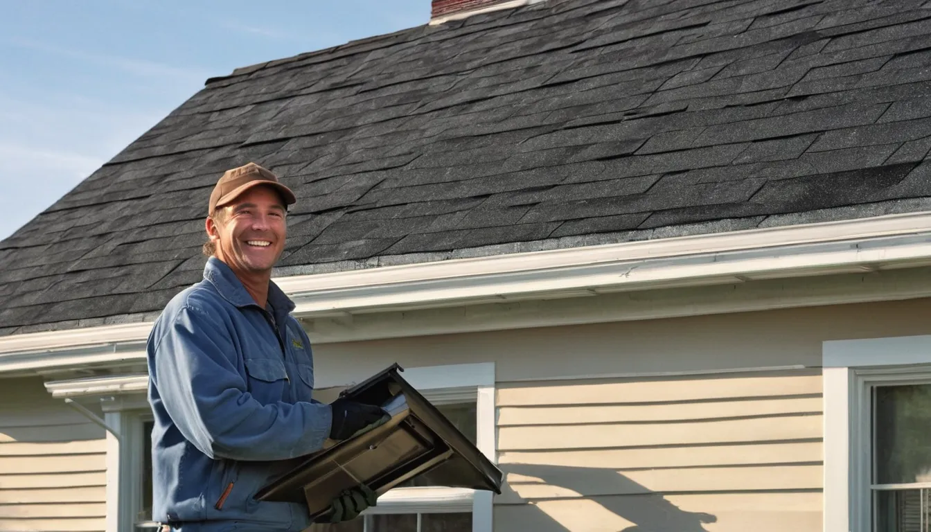 Friendly provider and homeowner looking at an attic vent on a house in the Sagaponack area